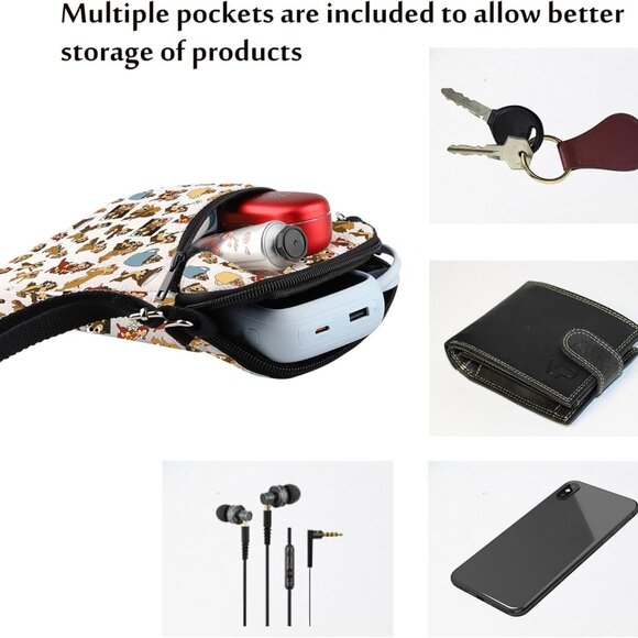 Whimsical Squirrel Lover Cartoon Crossbody Bag - Perfect for Family Vacations - Picture 5 of 6